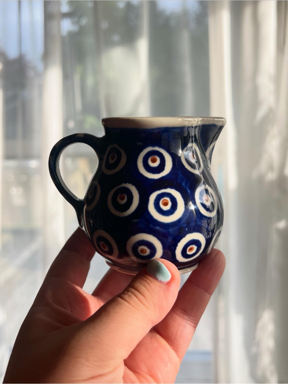 Mini Handmade Polish Pottery Creamer